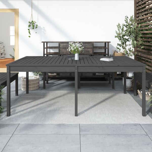 Záhradný stolík sivý 203,5x100x76 cm borovicový masív