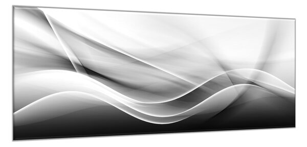 Obraz sklenený čiernobiela abstraktná vlna - 50 x 100 cm