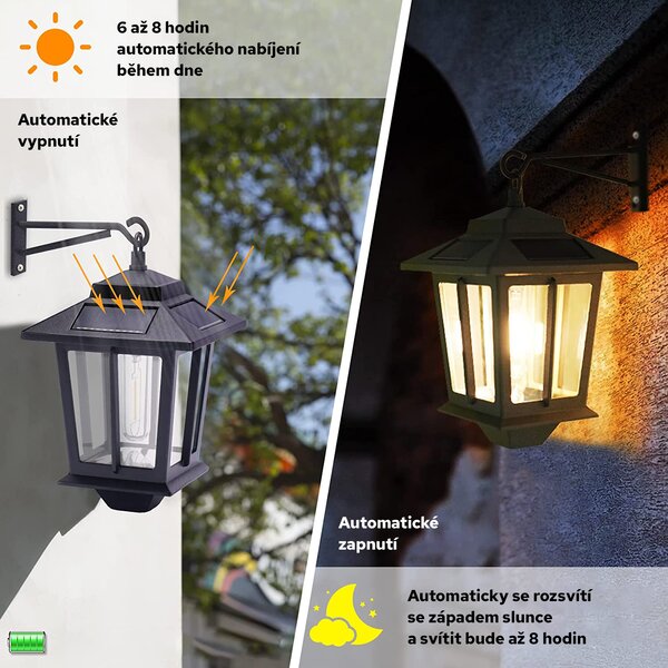 Bezdoteku LEDSolar závesný solárny vonkajší hliníkový lampáš lucerna 2 ks, bezdrôtové, iPRO, 15W, teplá farba