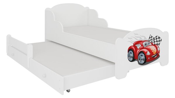 Detská posteľ JONAS II, 80x160, vzor a4, auto zygzak