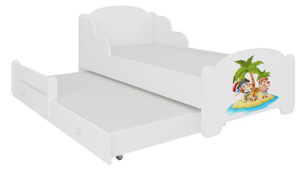 Detská posteľ AMADIS II, 80x160, vzor a3, piráti