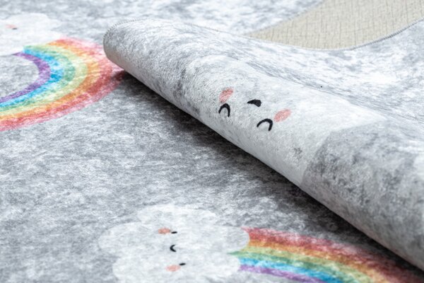 Dywany Łuszczów , Detský kusový koberec Junior 52063.801 Rainbow grey, 80x150, šedá, detská izba