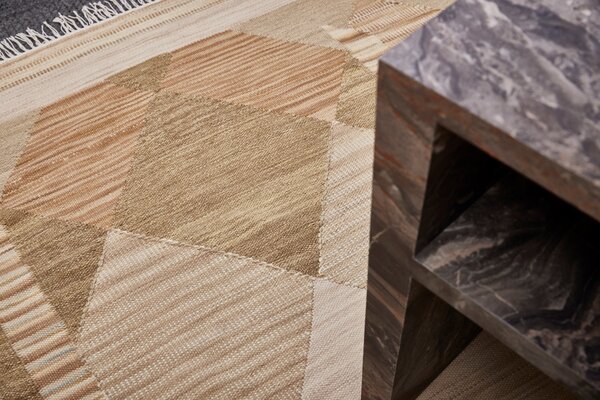 Diamond Carpets India , Ručne viazaný kusový koberec Fibonacci I DESP HL88 Beige Mix, 80x150, béžová, obývacia izba