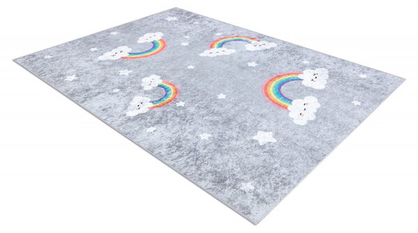 Dywany Łuszczów , Detský kusový koberec Junior 52063.801 Rainbow grey, 80x150, šedá, detská izba