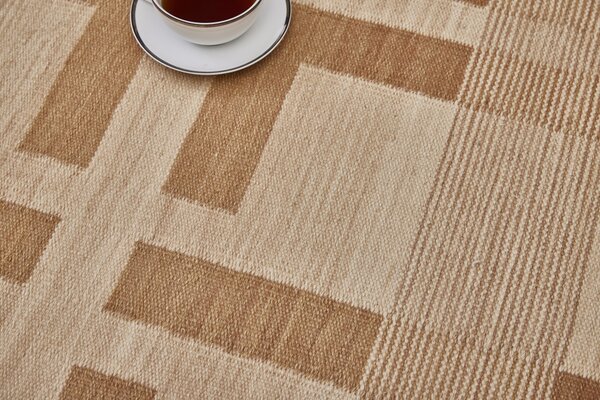 Diamond Carpets India , Ručne viazaný kusový koberec Leonidas DESP P124 Beige Mix, 80x150, béžová, hnedá, chodba / predsieň
