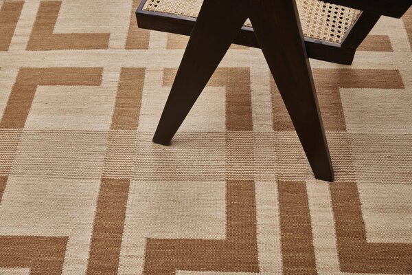 Diamond Carpets India , Ručne viazaný kusový koberec Leonidas DESP P124 Beige Mix, 80x150, béžová, hnedá, chodba / predsieň