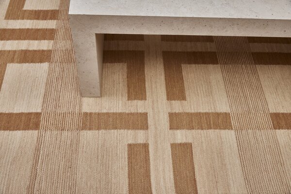 Diamond Carpets India , Ručne viazaný kusový koberec Leonidas DESP P124 Beige Mix, 80x150, béžová, hnedá, chodba / predsieň