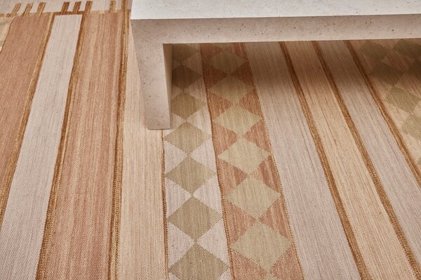 Diamond Carpets India , Ručne viazaný kusový koberec Cosmati DESP P121 Beige Mix, 80x150, béžová, chodba / predsieň