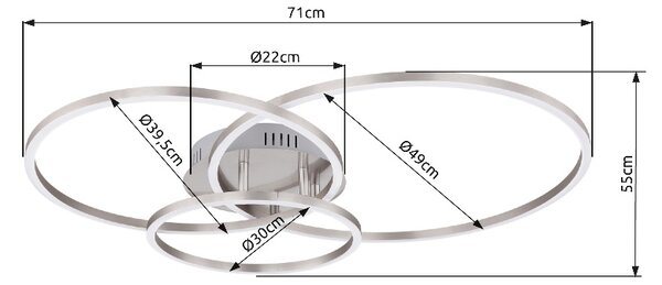 GLOBO 67220-40R MUNNI stropné svietidlo LED 40W/1770lm 3000K matný nikel, opál