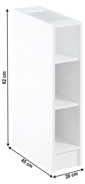 KONDELA Dolná skrinka D20P, biela, SICILIA