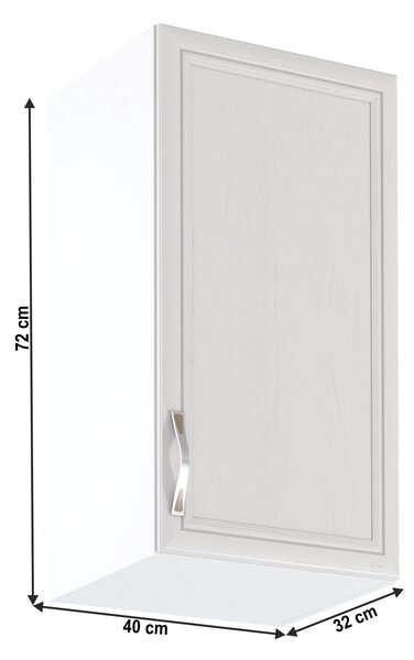 KONDELA Horná skrinka G40, pravá, biela/sosna Andersen, SICILIA