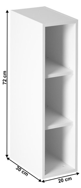 KONDELA Horná skrinka W200 s dvomi policami, biela, PROVANCE