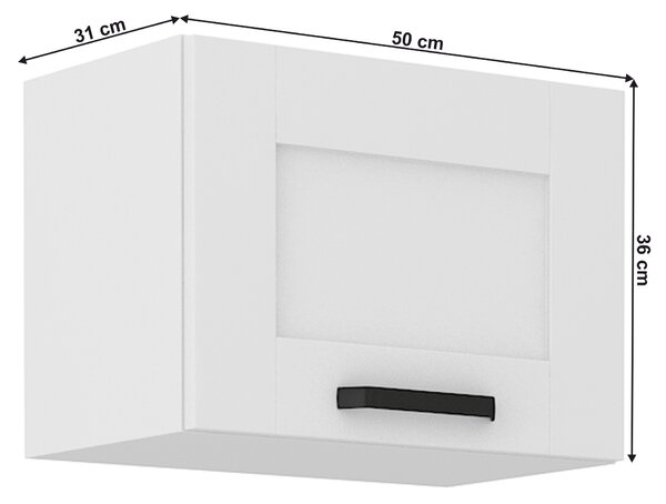 KONDELA Horná skrinka, biela, LULA 50 GU-36 1F