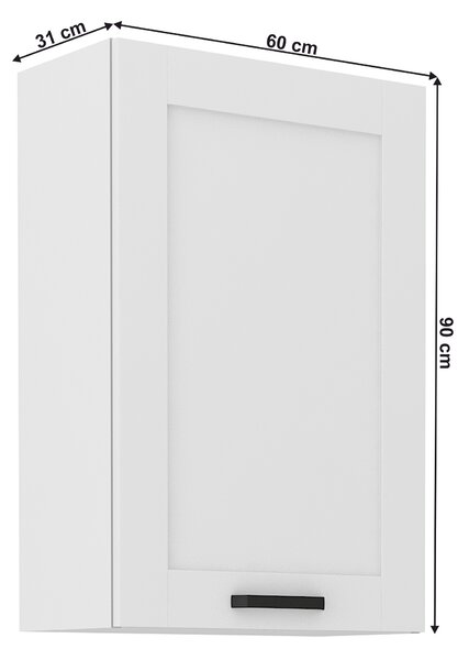 KONDELA Horná skrinka, biela, LULA 60 G-90 1F