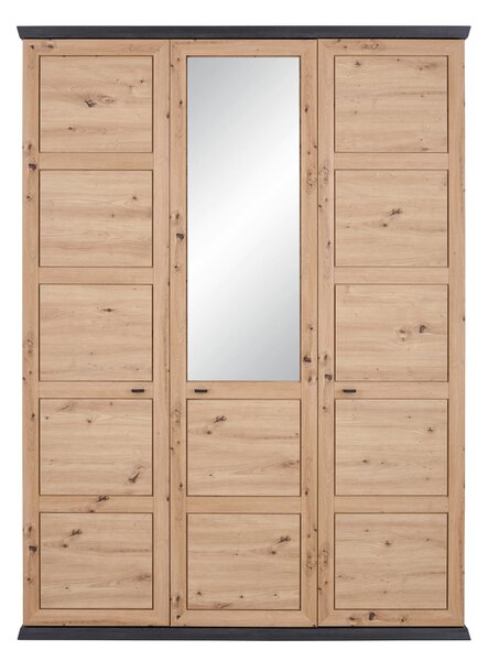 SKRIŇA SO ZRKADLOM, tmavosivá, dub artisan, 154/209/60 cm Hom`in - Skrine