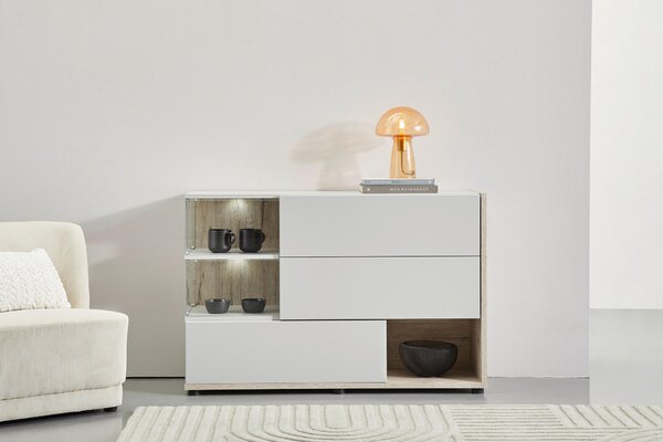 KOMODA, sivá, farba duba, 120/77/40 cm MID.YOU - Komody, Online Only