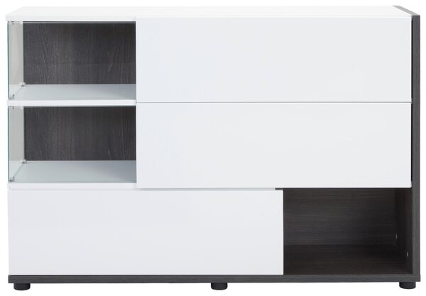 KOMODA, biela, perleťová, 120/77/40 cm MID.YOU - Komody, Online Only