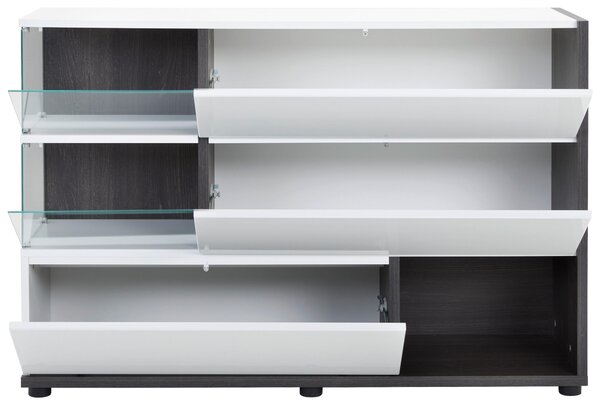 KOMODA, biela, perleťová, 120/77/40 cm MID.YOU - Komody, Online Only