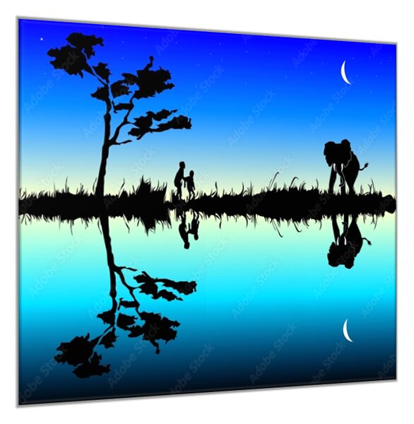 Obraz sklenený nočná Afrika vektor - 40 x 40 cm