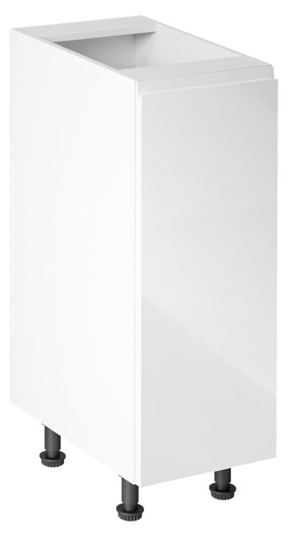 KONDELA Spodná skrinka, biela/biela extra vysoký lesk, pravá, AURORA D30