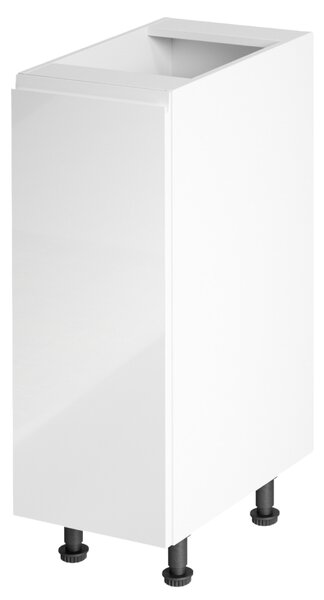 KONDELA Spodná skrinka, biela/biela extra vysoký lesk, ľavá, AURORA D30