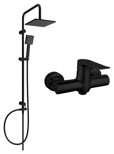 Mexen Tord sprchová zostava s dažďovou sprchou a sprchová batéria Pecos, čierna matná, 72740200-70
