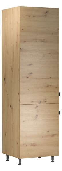 KONDELA Vysoká skrinka na chladničku, dub artisan, univerzálna, LANGEN D60ZL