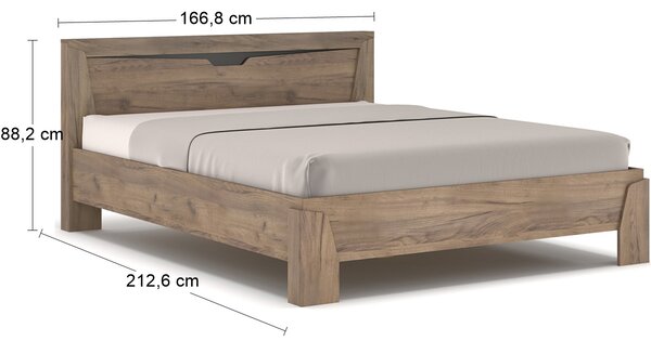 Manželská posteľ s roštom Soraya LB-160 160x200 cm - dub tabaco / wenge