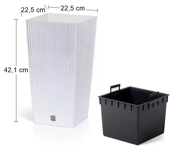 Plastový kvetináč DRTS225 22,5 cm - biela