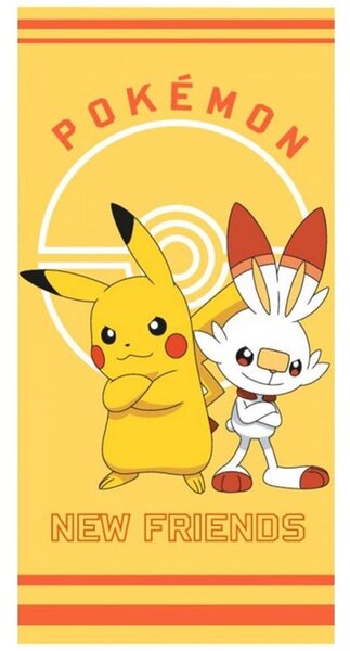 Plážová osuška Pokémon - motív New Friends - 100% bavlna - 70 x 140 cm