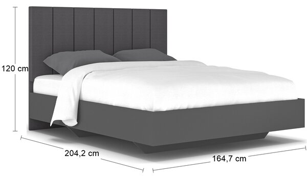 Manželská posteľ s roštom Lupe LB-160 160x200 cm - sivá