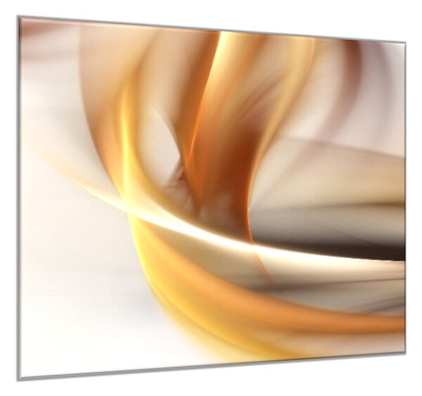 Obraz sklenený štvorcový oranžovo hnedá vlna - 40 x 40 cm