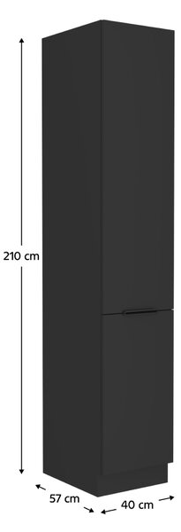 KONDELA Vysoká skrinka, čierna, SIBER 40 DK-210 2F
