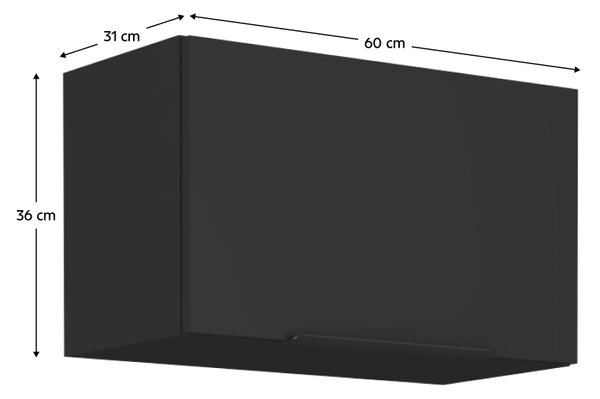 KONDELA Horná skrinka, čierna, SIBER 60 GU-36 1F