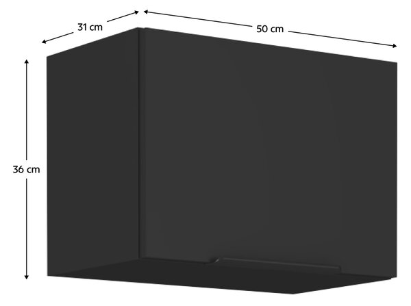 KONDELA Horná skrinka, čierna, SIBER 50 GU-36 1F