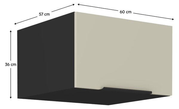 KONDELA Horná skrinka, kašmír/čierna, ARAKA 60 NAGU-36 1F