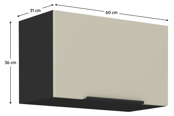 KONDELA Horná skrinka, kašmír/čierna, ARAKA 60 GU-36 1F