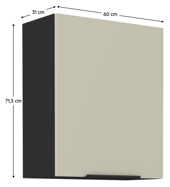 KONDELA Horná skrinka, kašmír/čierna, ARAKA 60 G-72 1F