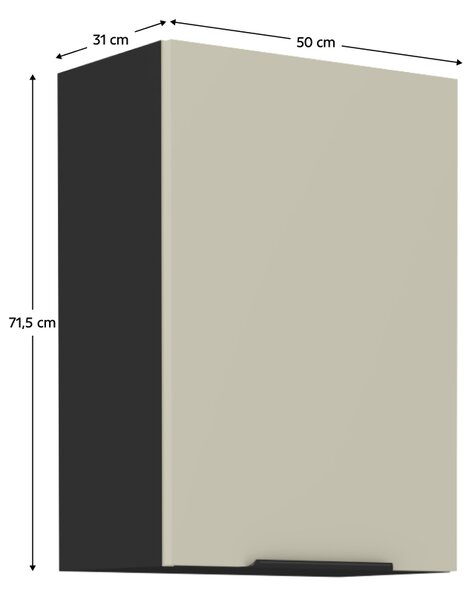 KONDELA Horná skrinka, kašmír/čierna, ARAKA 50 G-72 1F