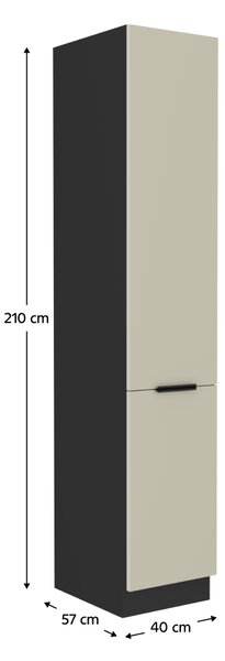 KONDELA Vysoká skrinka, kašmír/čierna, ARAKA 40 DK-210 2F