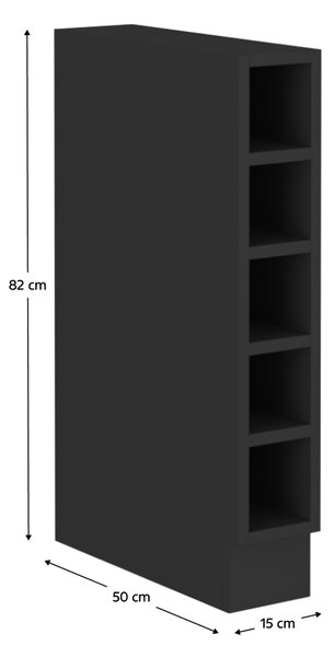 KONDELA Spodná policová skrinka, čierna, ARAKA/MENZO/SIBER 15 D OTW BB