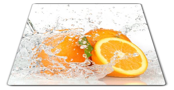 Sklenená doštička pomaranča ovocia vo vode - 30x20cm