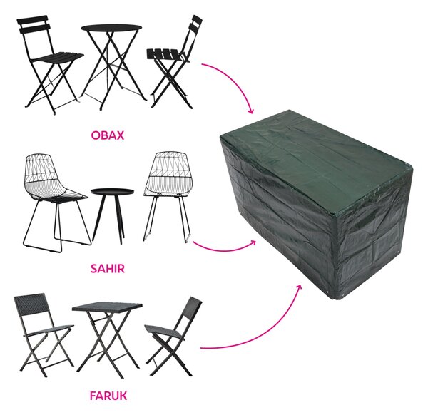 KONDELA Ochranný obal na bistro set, 124x63x79 cm, zelená, KAVER TYP 19