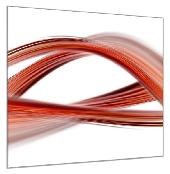 Obraz sklenený štvorcový abstrakt červená vlna - 40 x 40 cm