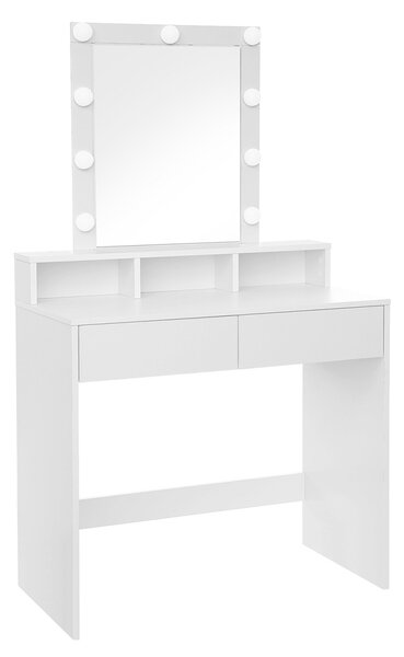 VASAGLE Toaletný stolík, biela, 80x40x145 cm