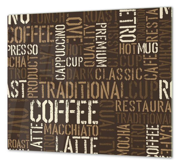 Ochranná doska hnedá ilustrácia Coffee - 52x60cm / ANO