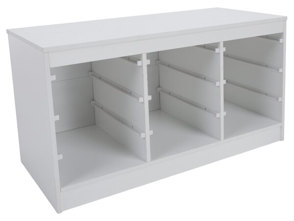 KONDELA Organizér s úložnými boxami, biela, TRIMAL