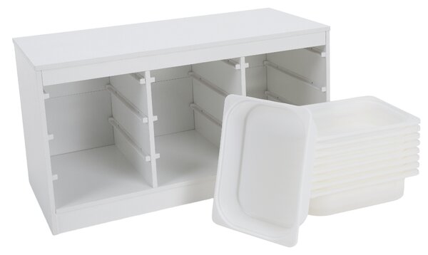 KONDELA Organizér s úložnými boxami, biela, TRIMAL