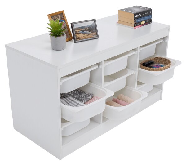 KONDELA Organizér s úložnými boxami, biela, TRIMAL
