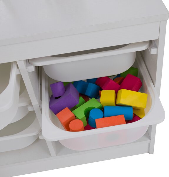 KONDELA Organizér s úložnými boxami, biela, TRIMAL
